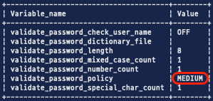 mysql password policy medium