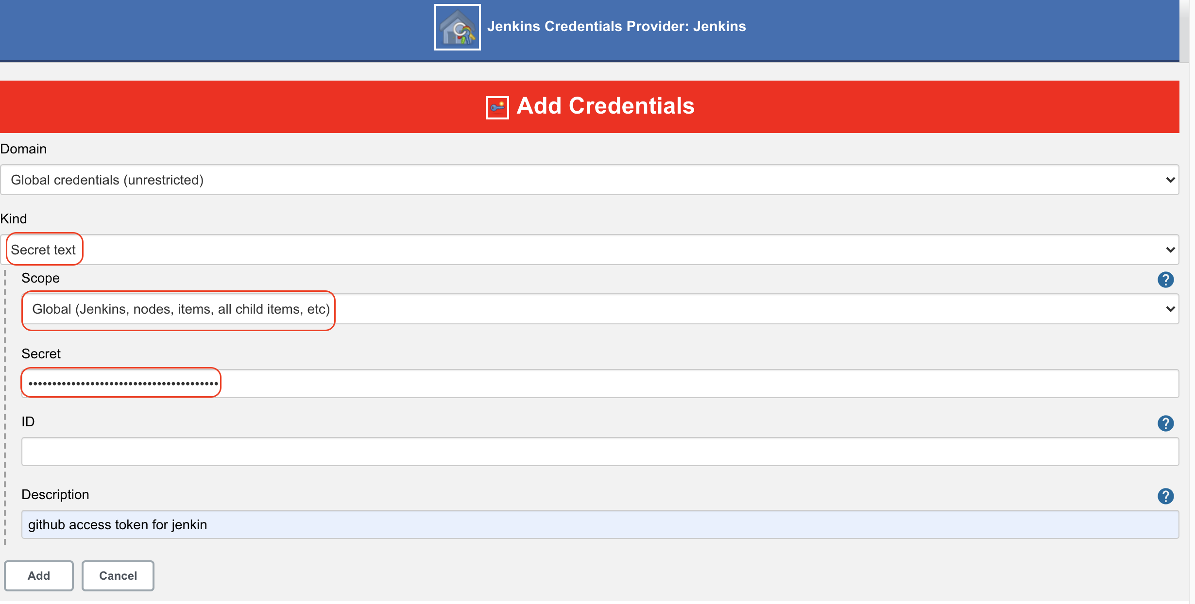 jenkins github pull request builder credential