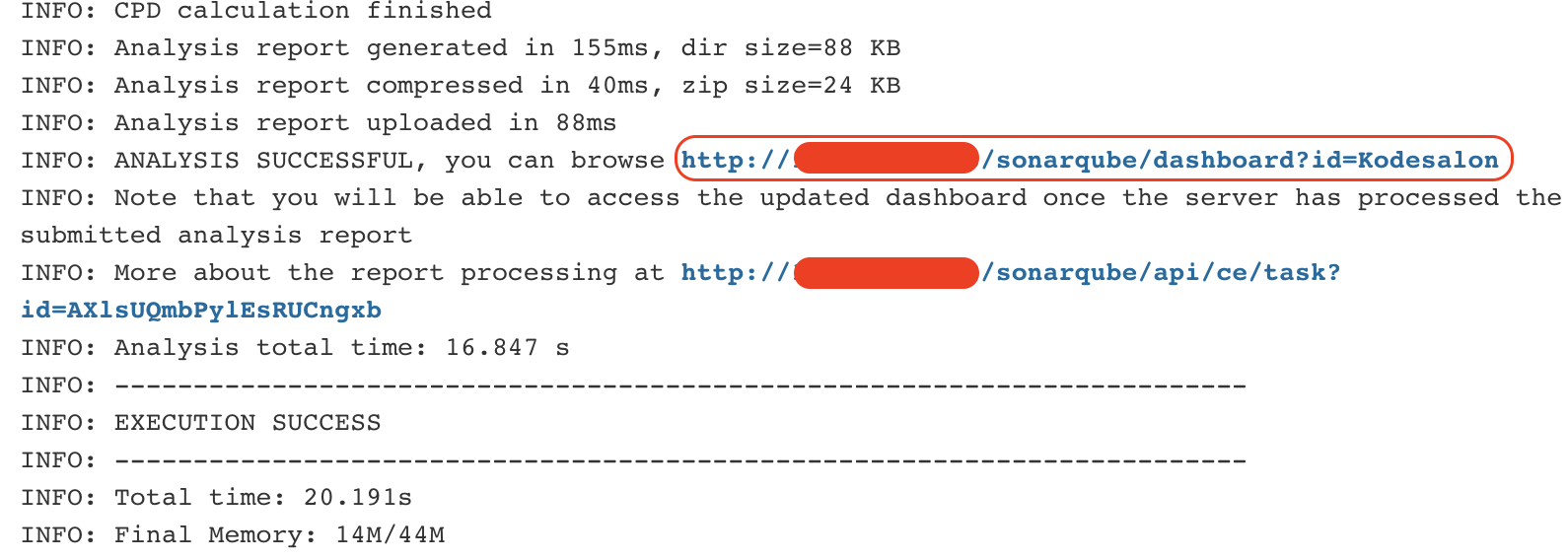 jenkins console output result