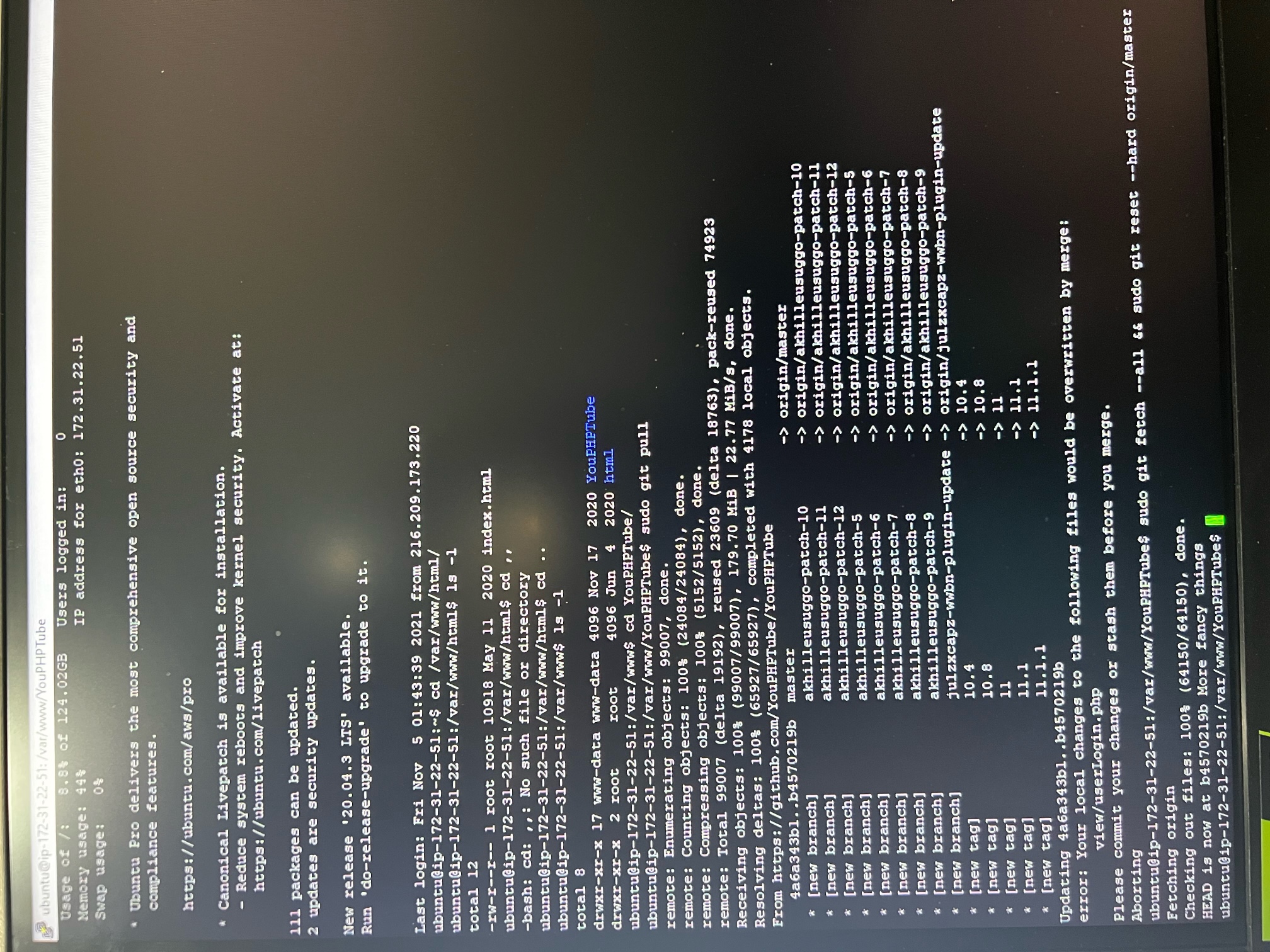 Ver 9.7 Git pull did't work crash the site · Issue #5923 · WWBN/AVideo ...