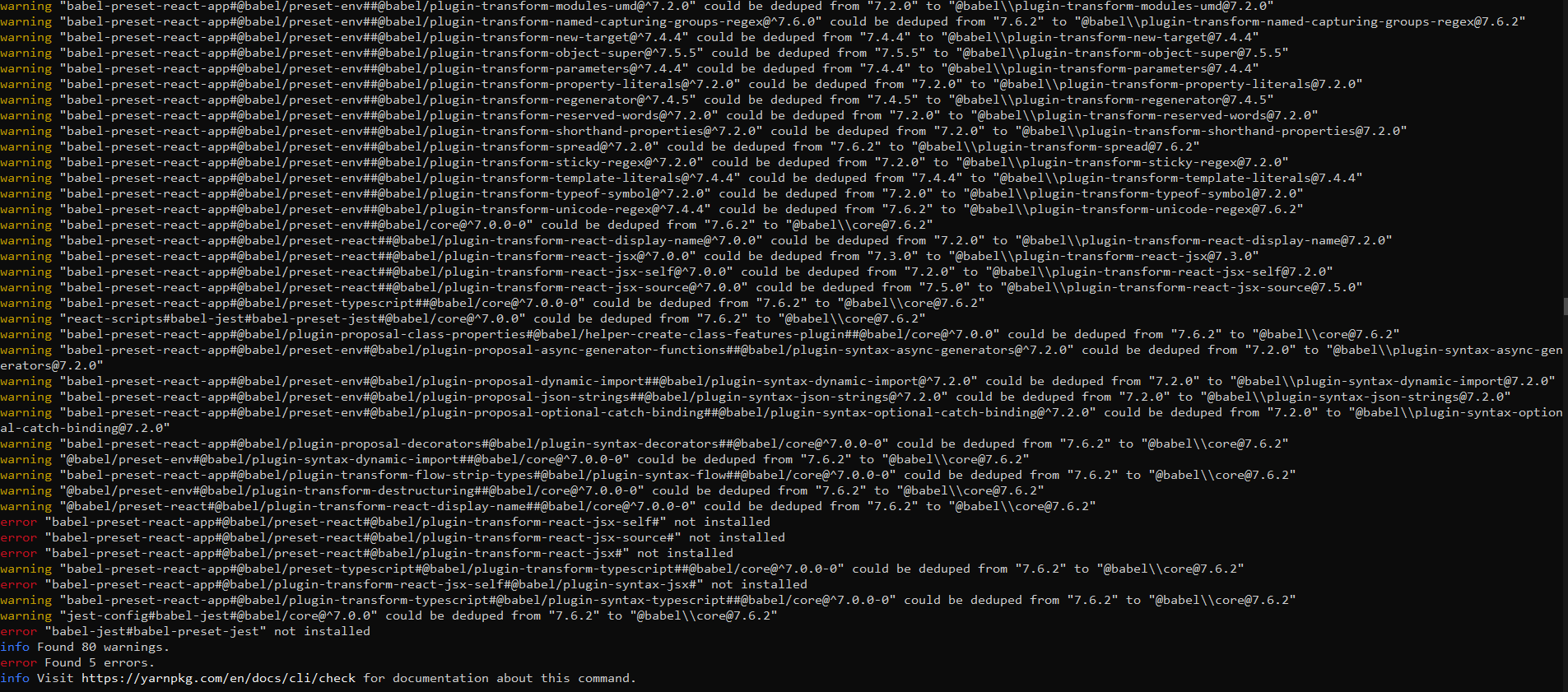 React cant import dependencies from yarn · Issue 7970 · facebook