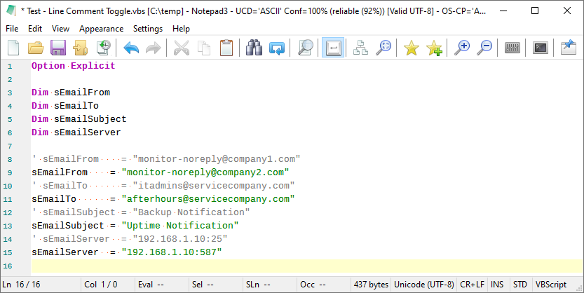 Feature Request: Line Comment (Toggle) to toggle each selected line ...