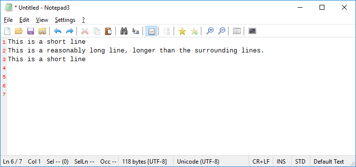Pasting long line over short line gives different highlight depending ...