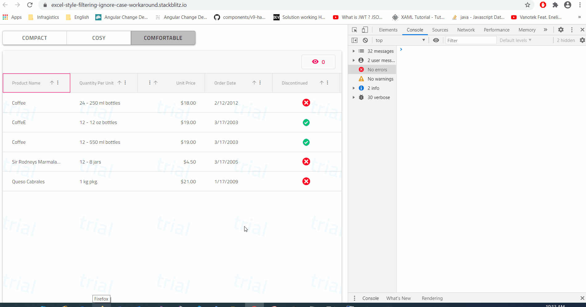 excelStyleFiltering cannot read datatype of null