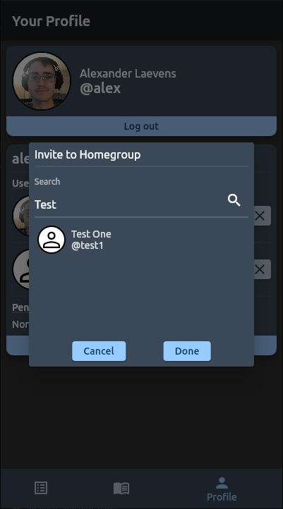 Searching for users