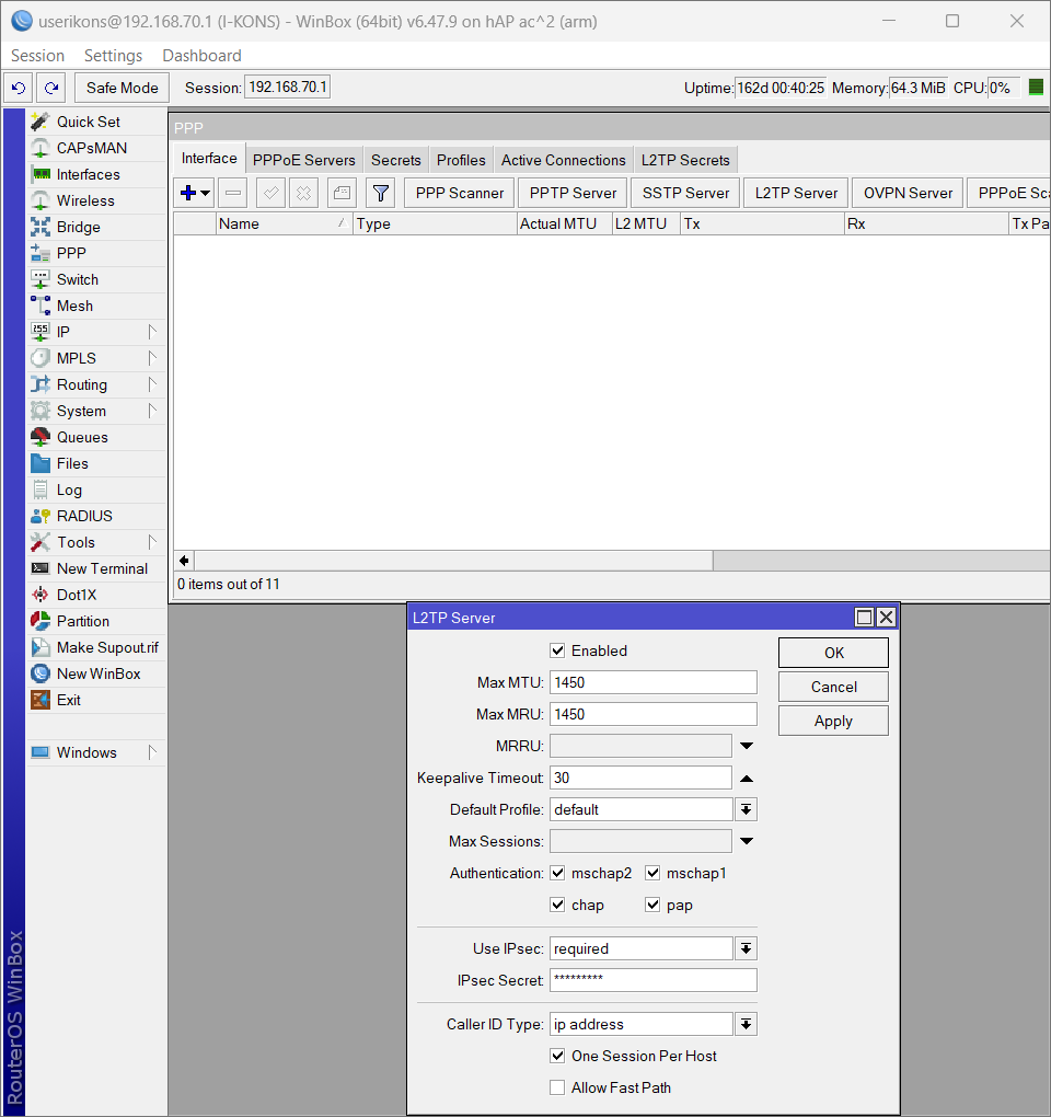 L2tp Client GitHub - GLlgGL/L2TP-IPsec-on-Mikrotik: Configure L2TP/IPsec + PSK on ...
