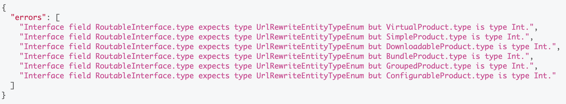 GraphQL Schema becomes invalid if a custom `type` product attribute is ...