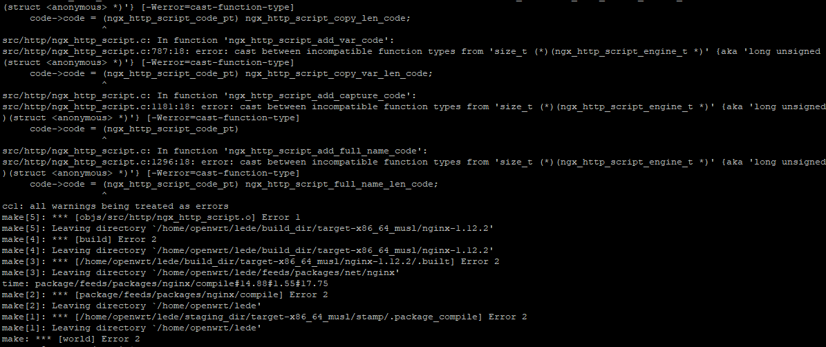 编译报错？求救！删了重新拉的码源，两次都一样错 · Issue #1887 · coolsnowwolf/lede · GitHub