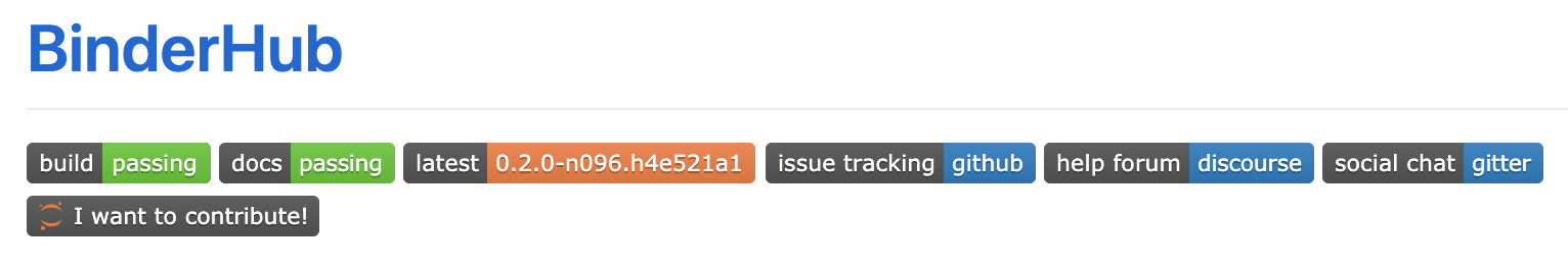 I want to contribute button in BinderHub readme