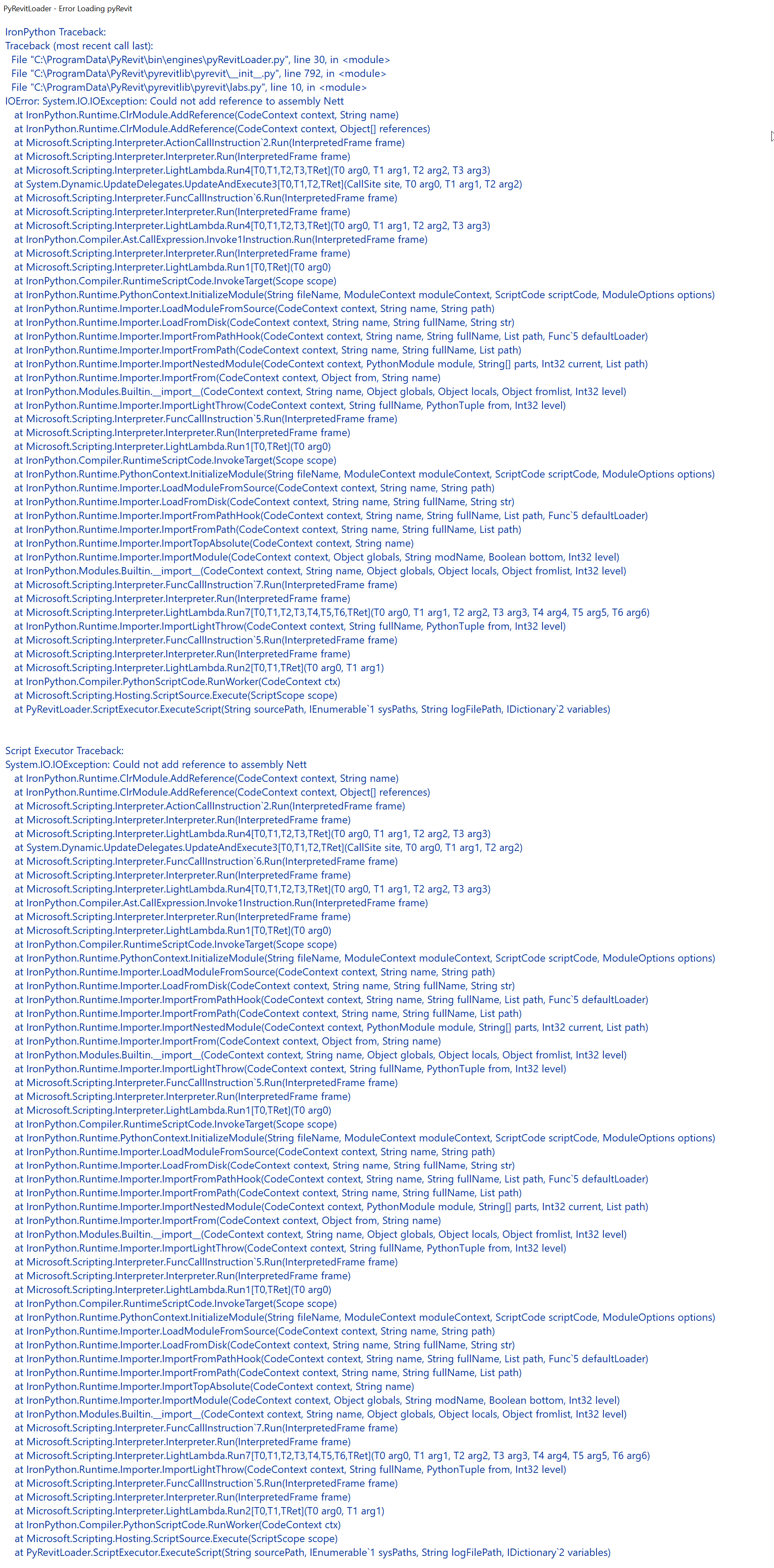 Failure to load · Issue #961 · pyrevitlabs/pyRevit · GitHub