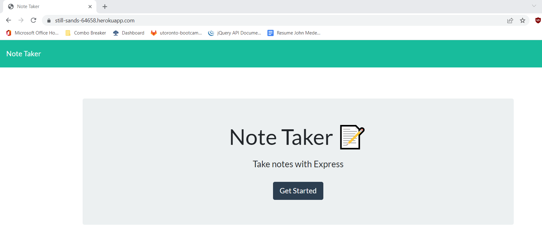 GitHub - JWMedeiros/Note_Taker: A place to take notes.