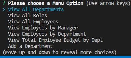 GitHub - JWMedeiros/Employee_Tracker: A command line application that ...