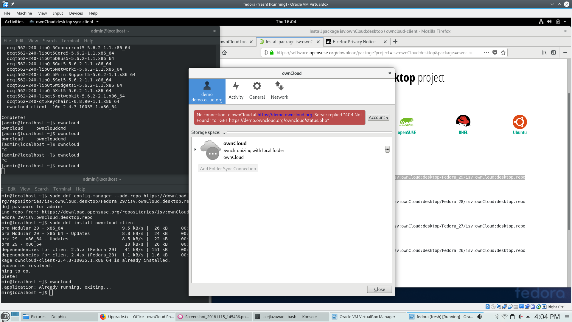 upgrading from 2.4.3 oc-client to 2.5.1 on fedora 29 failed · Issue ...