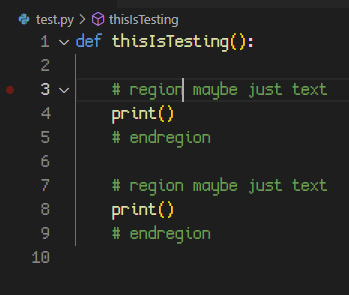 Possible python formatting problem with adding folding version 1.0.18 ...