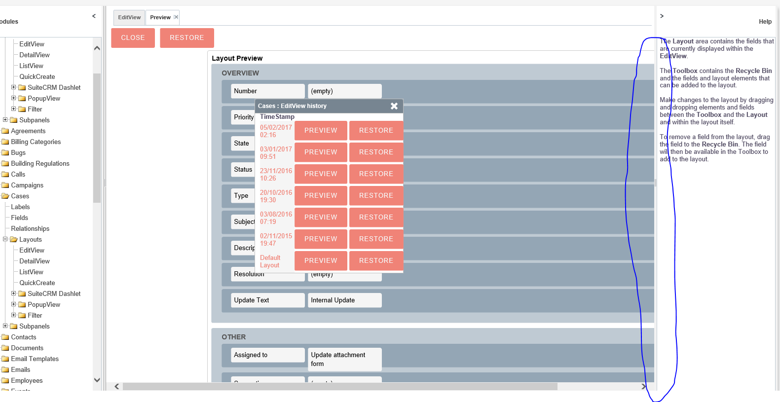 Vertical scrollbar missing in Studio>Module>Layouts>Detail/Edit>View