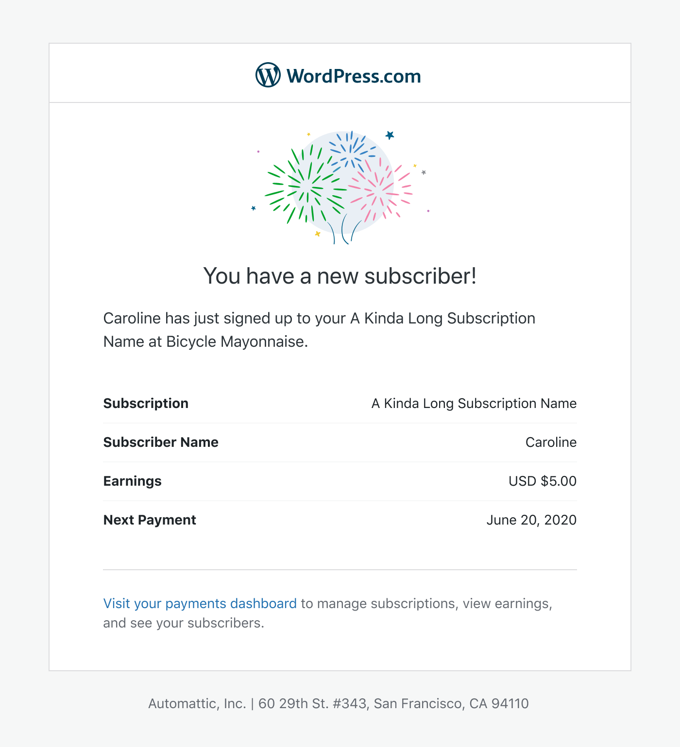 New subscriber