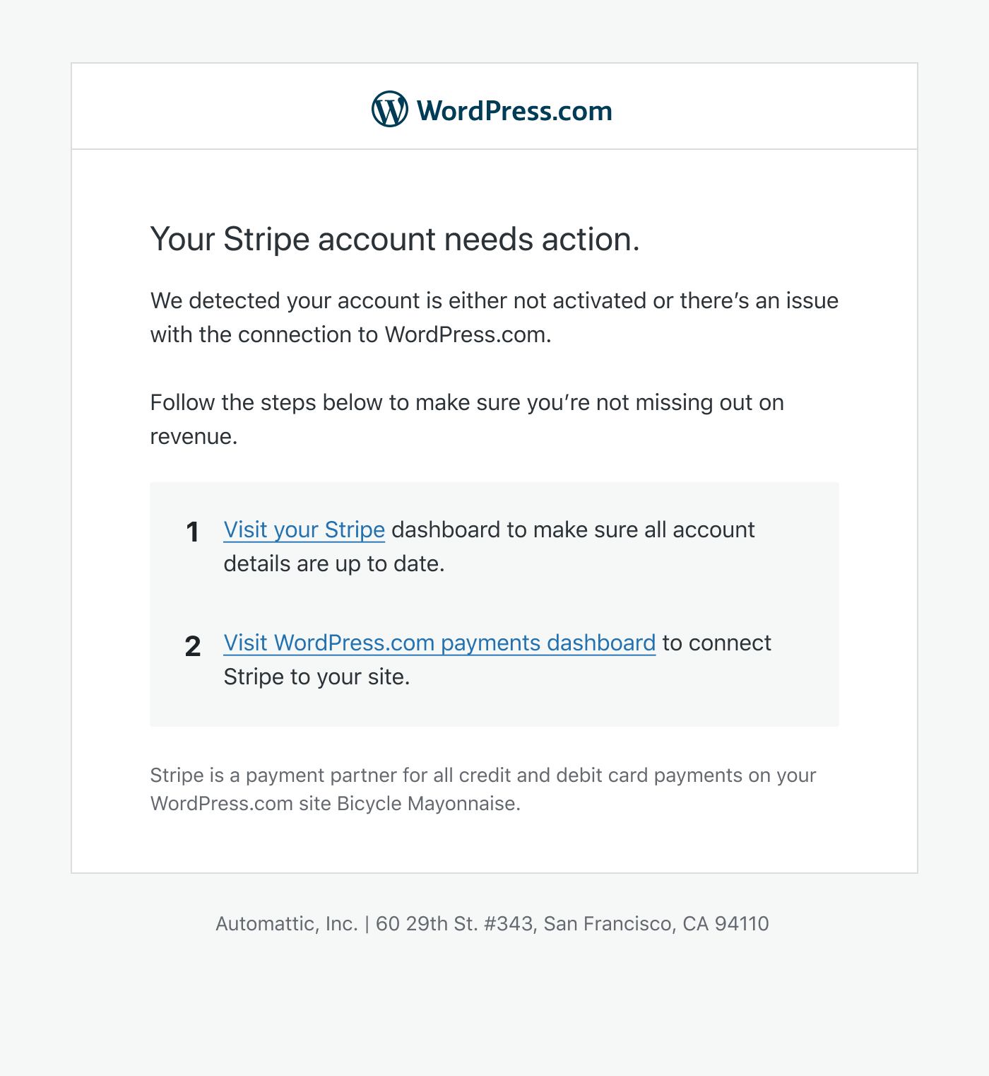 Stripe account