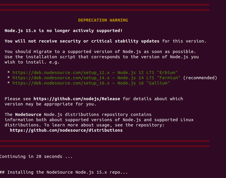 node.js 15 deprecation notice · Issue #3145 · cyberbotics/webots · GitHub