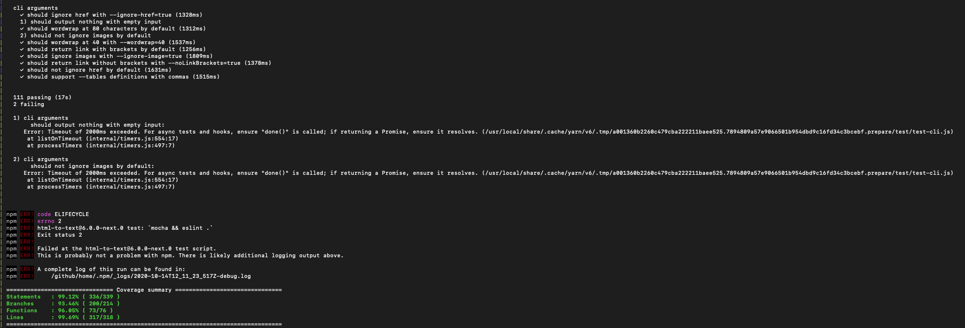 Tests timeout · Issue #210 · html-to-text/node-html-to-text · GitHub