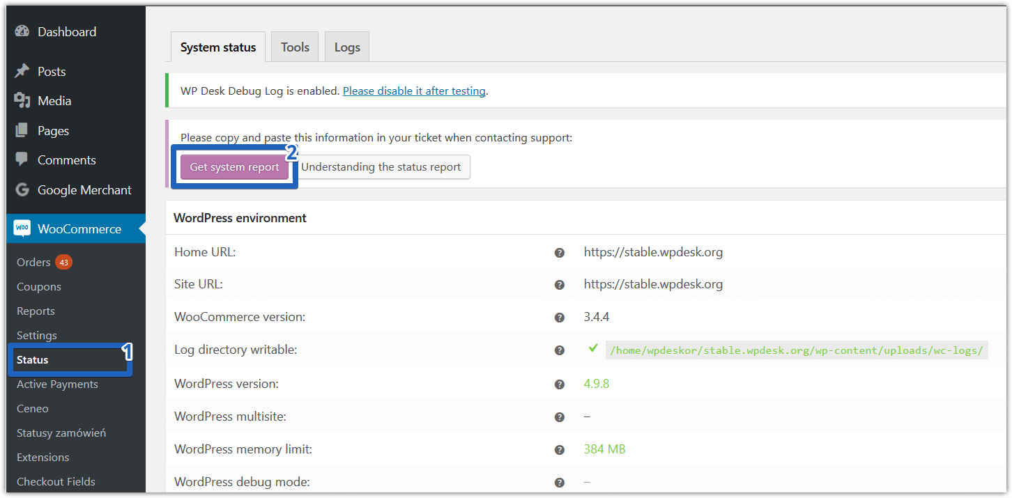 Wp debug