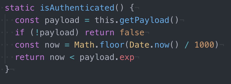 isAuthenticated function