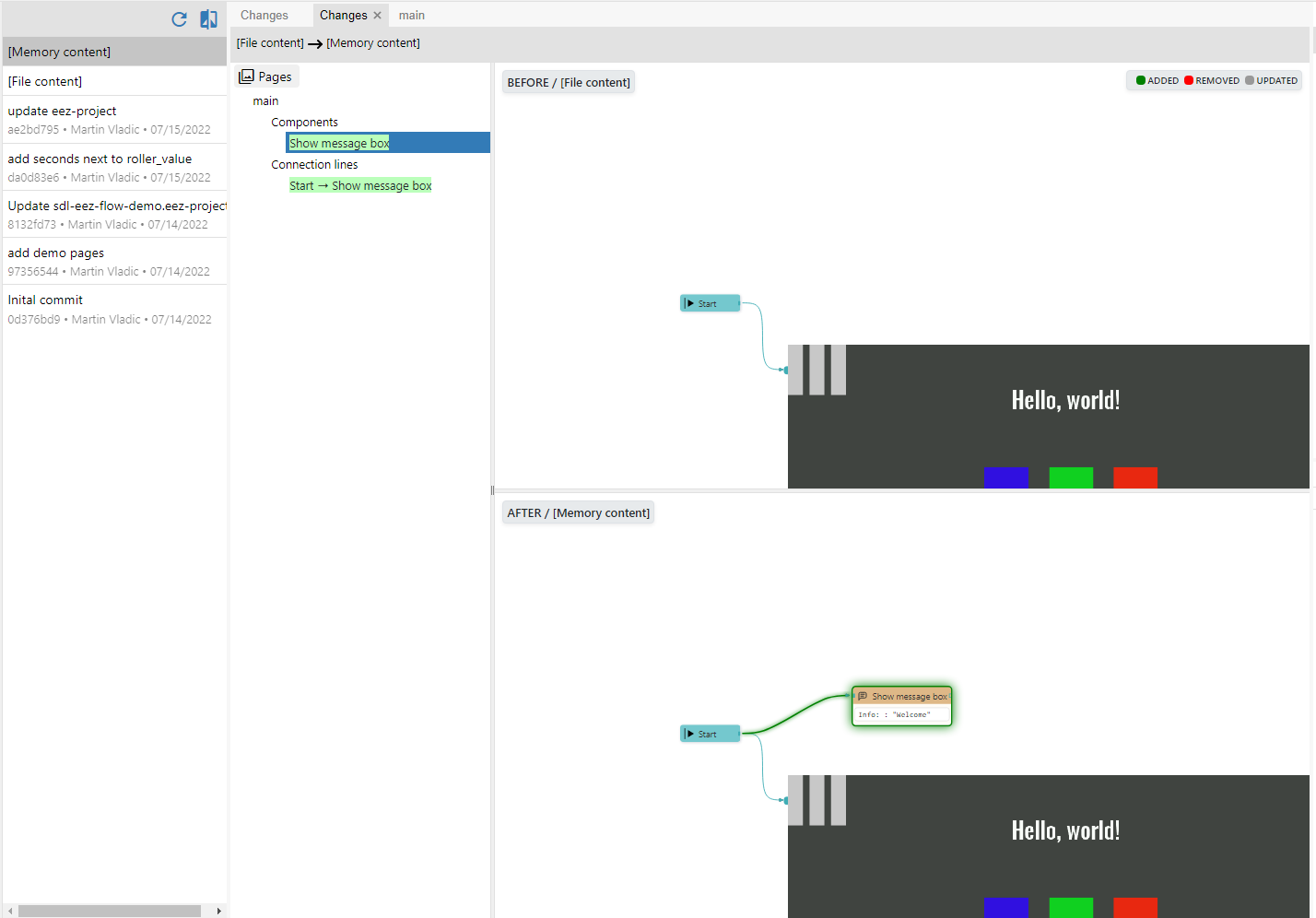Changes feature in Project editor · Issue #195 · eez-open/studio · GitHub
