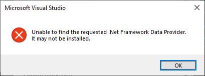 Error - Unable to find requested .Net Framework Data Provider · Issue ...