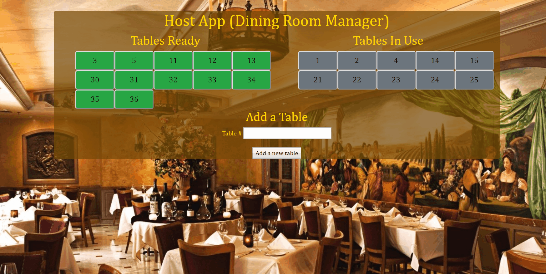 GitHub hoayun/RestaurantManager Restaurant Manager is an application that tracks tables in