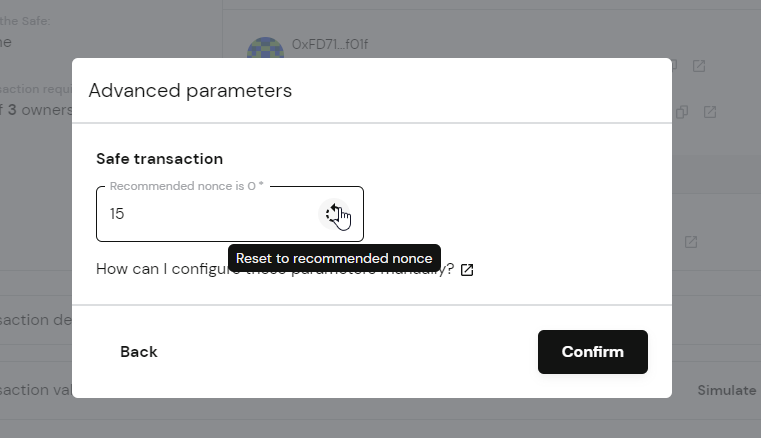 [Advanced Parameters] Recomended nonce button doesn't work for nonce ...