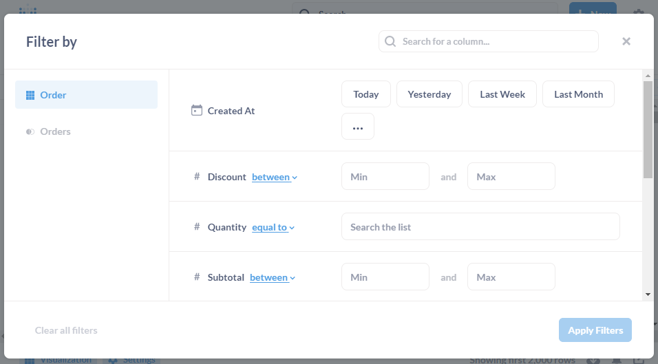 Filter window search function is ambiguous when question (or data model