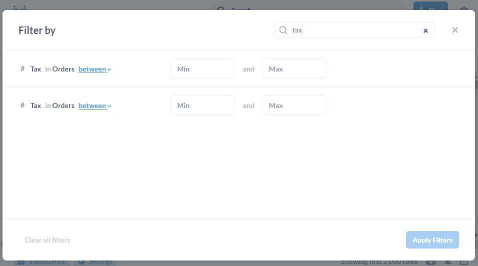 Filter window search function is ambiguous when question (or data model