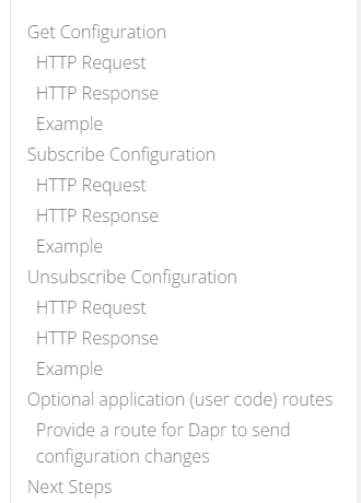 Has dapr not implemented the management of configuration API yet ...
