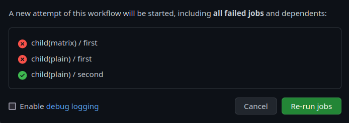 Dependent jobs from re-usable workflows are not re-run when triggered ...