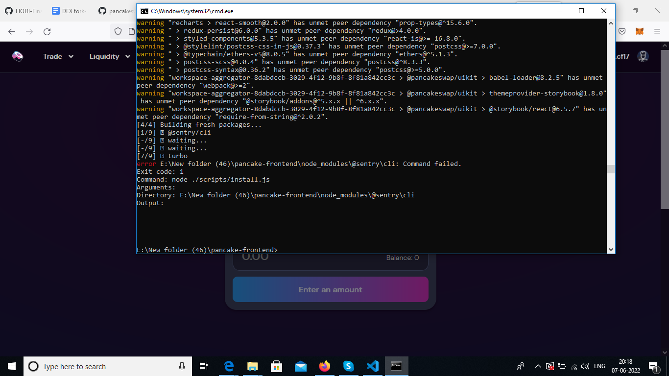 yarn install error · Issue 4060 · pancakeswap/pancakefrontend · GitHub