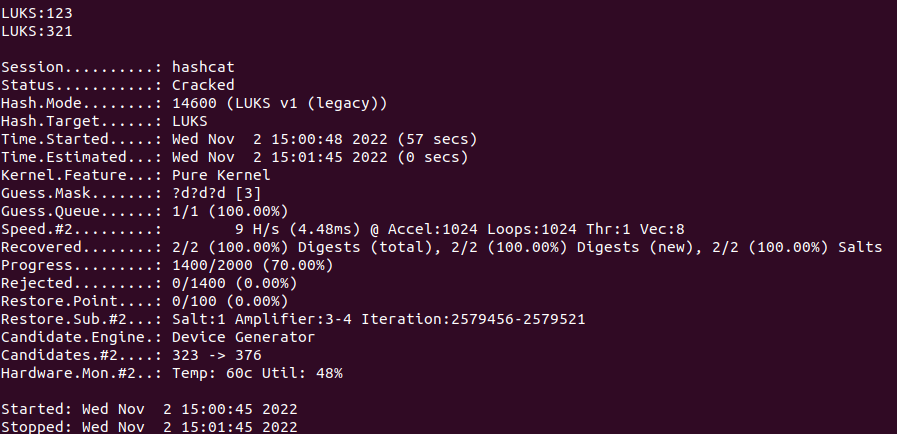 luks2hashcat.py hash only cracking the first keyslot · Issue #3497 ...
