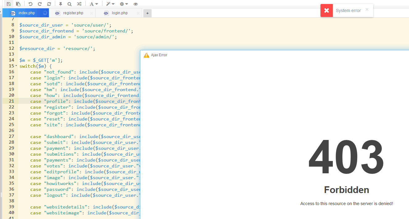 403 error on save · Issue #309 · kalcaddle/KodExplorer · GitHub