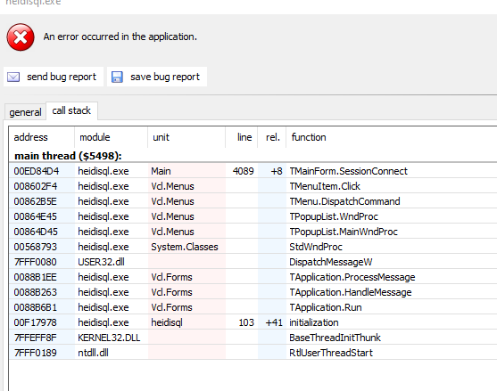 Disconnect Database Crash after disconnect db · Issue #1154 · HeidiSQL/HeidiSQL · GitHub
