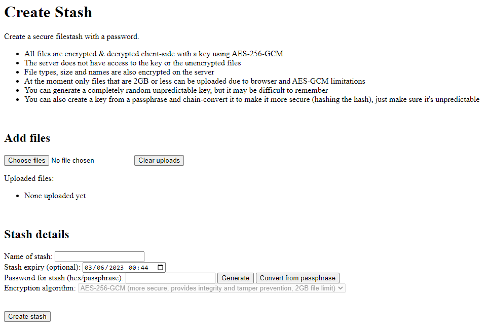 GitHub SpeedyCraftah/securestash A file stash which stores