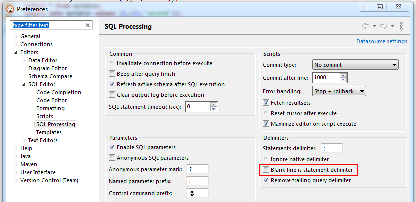 Alias Autocomplete does not work if blank lines exist between clauses ...