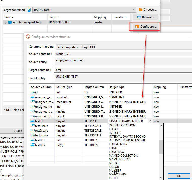MYSQL transfer ORACLE，BIGINT TO UNSIGNED BINARY INTEGER，oracle ORA ...
