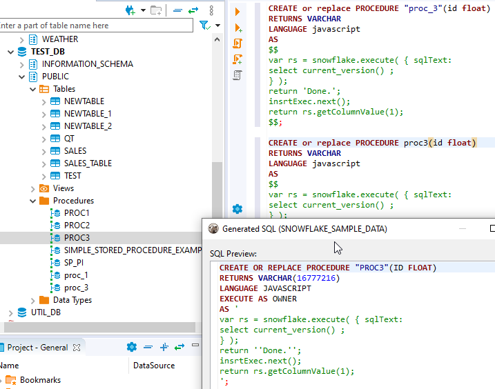 "Column not found: value" error when generating Snowflake SP DDL script ...
