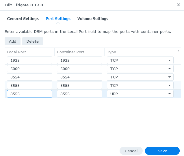 Port Settings