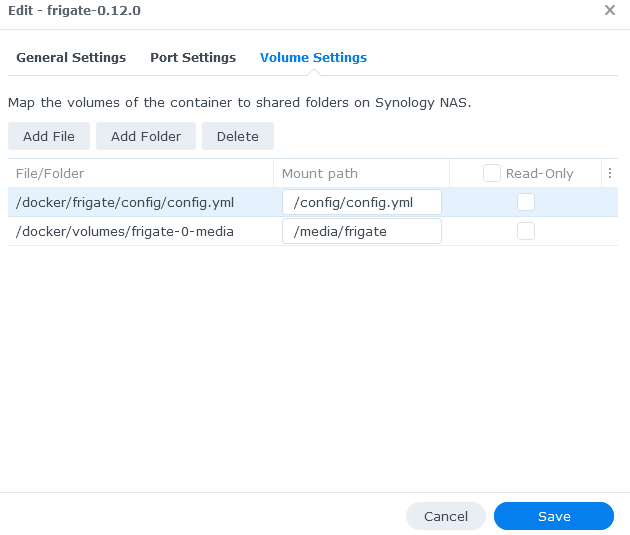 Volume Configuration