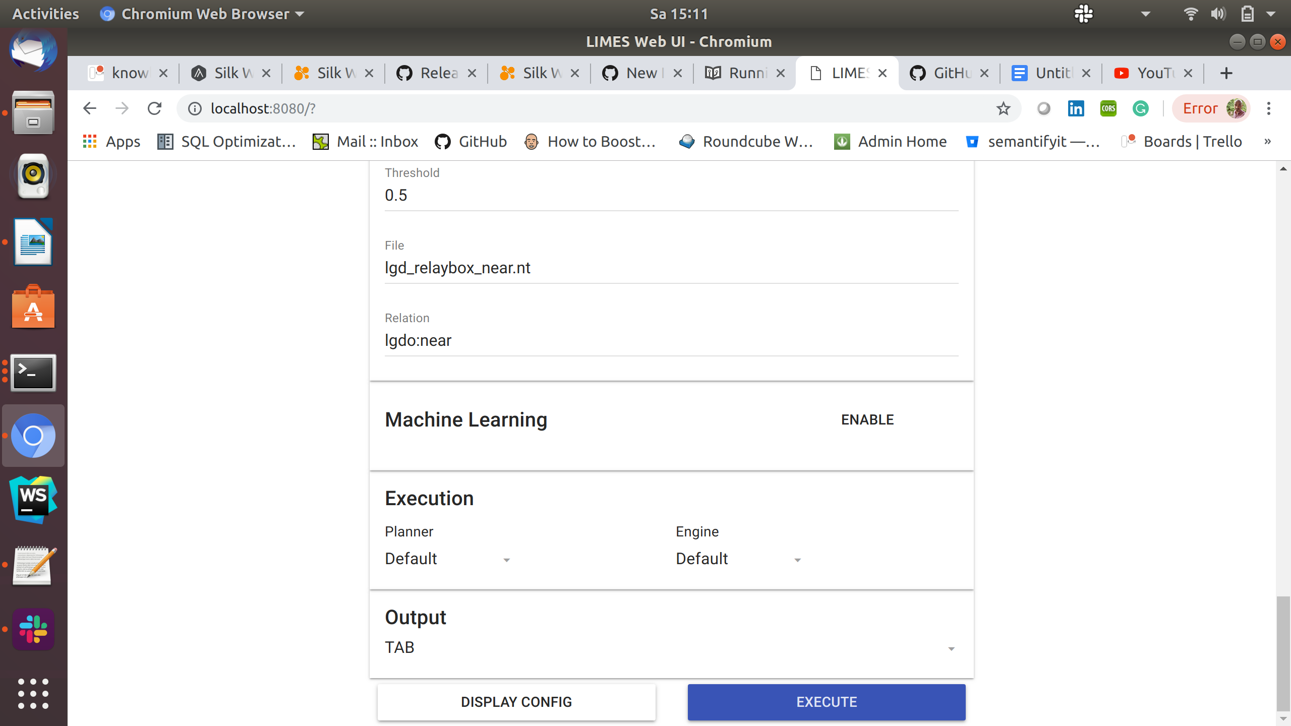 LIMES  UI Execute button not working · Issue 205 · dicegroup/LIMES