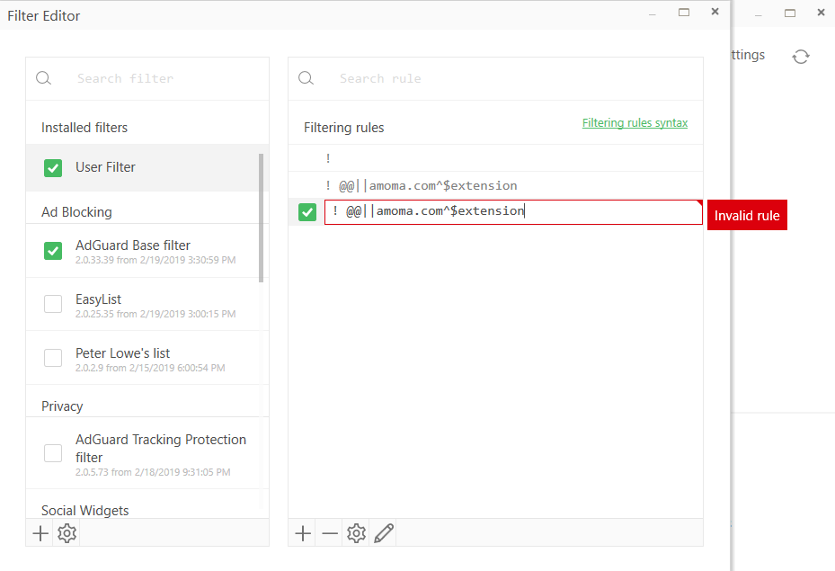 Comments can not be added to user filter · Issue #2436 · AdguardTeam ...