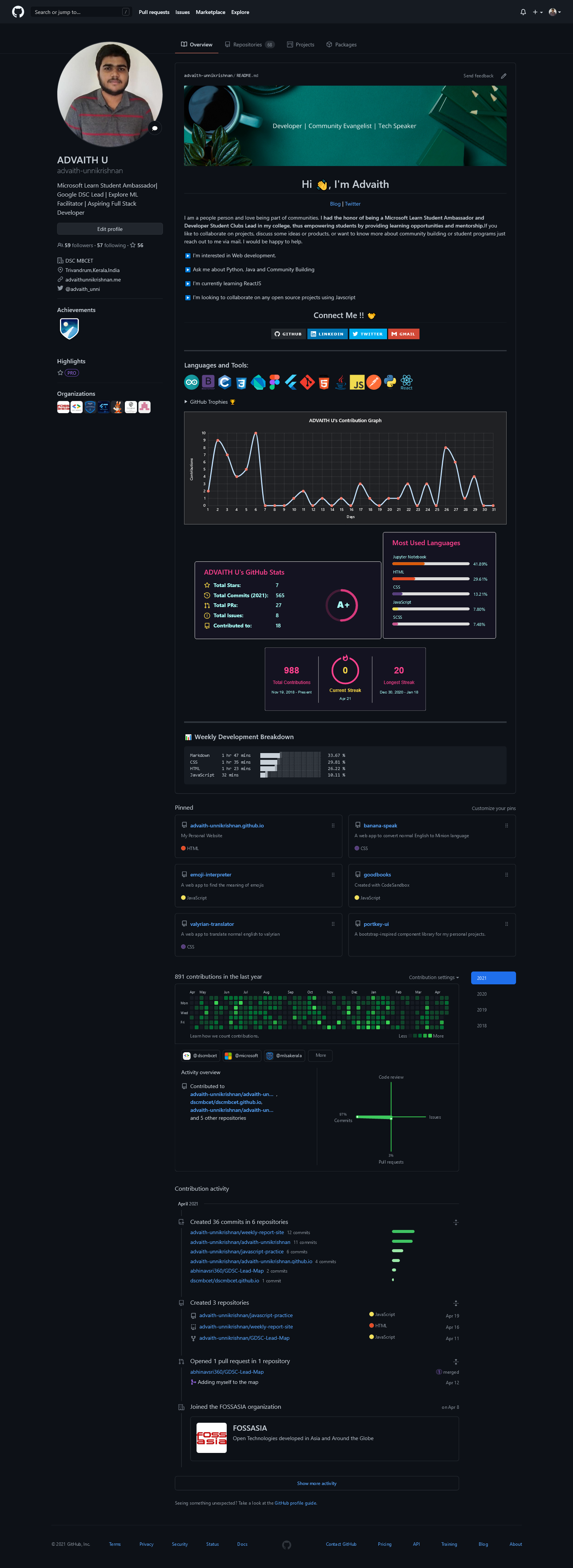 GitHub profile of {{ name }}