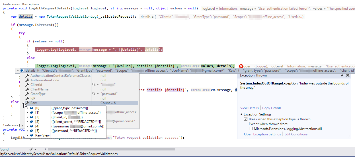 Logging error "Index was outside the bounds of the array" · Issue #3482 ...
