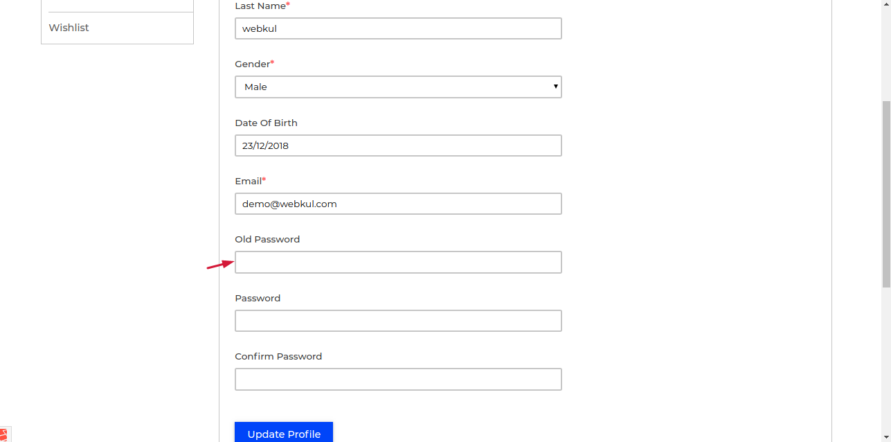 Incorrect Success Message On Changing Password Of User Without Entering Old Password Issue 398 Bagisto Bagisto Github