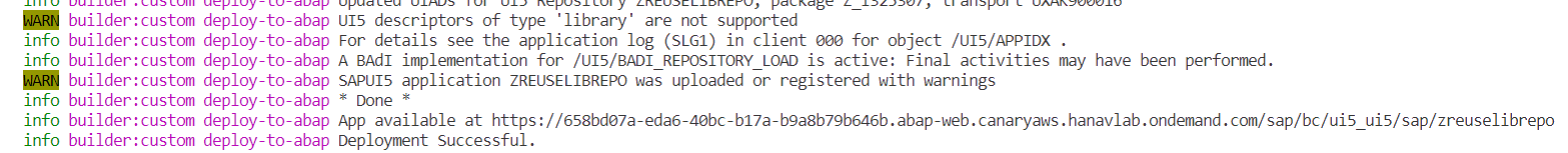 BUG - Successful ABAP deployment is not logging response nodes ...