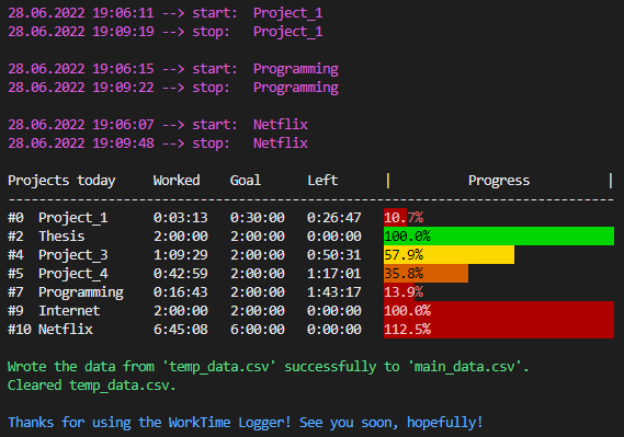 GitHub - StraightCurlyCurves/worktime_logger: Console based worktime ...